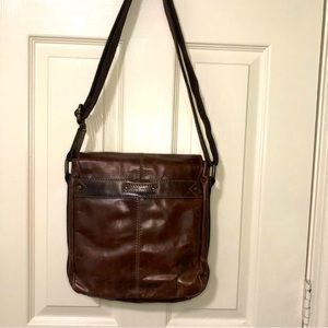 Fossil Vintage Genuine Leather Messenger Bag Brown